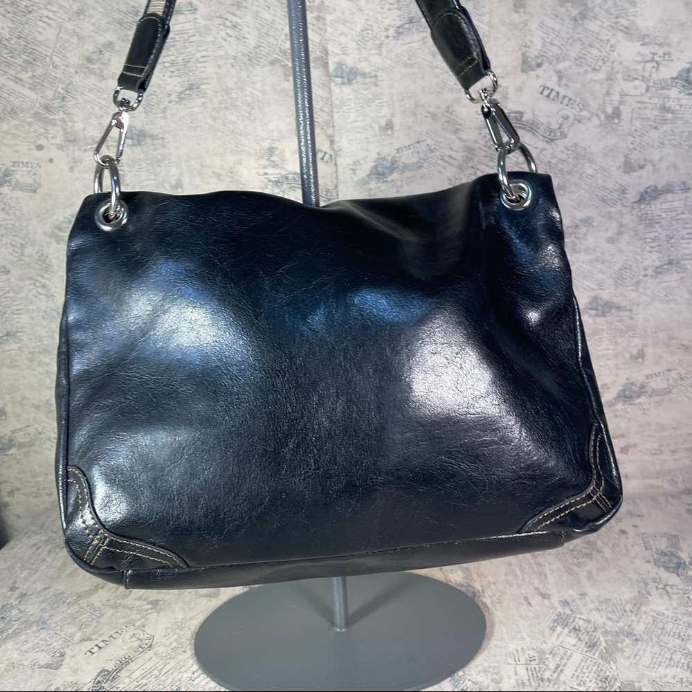 Nine West Black Shoulder Bag Classic Everyday Purse Silver Hardware - Picture 4 of 14